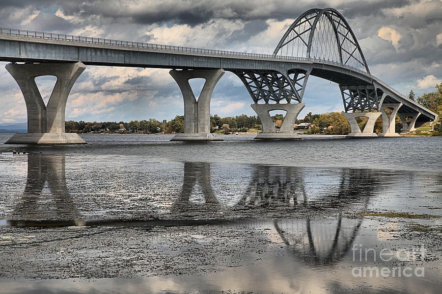 Lake Champlain Bridge Reflections #1 Photograph by Adam Jewell