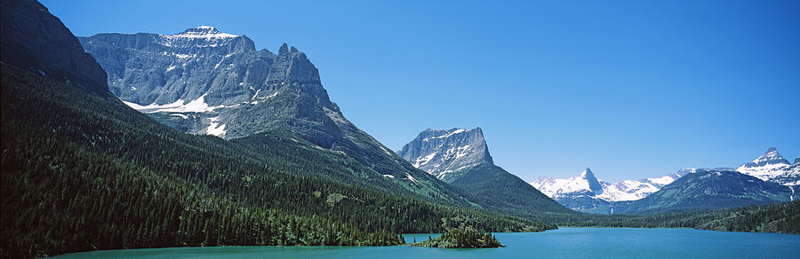 Nature Photograph - Lake In Front Of Mountains, St. Mary #1 by Panoramic Images