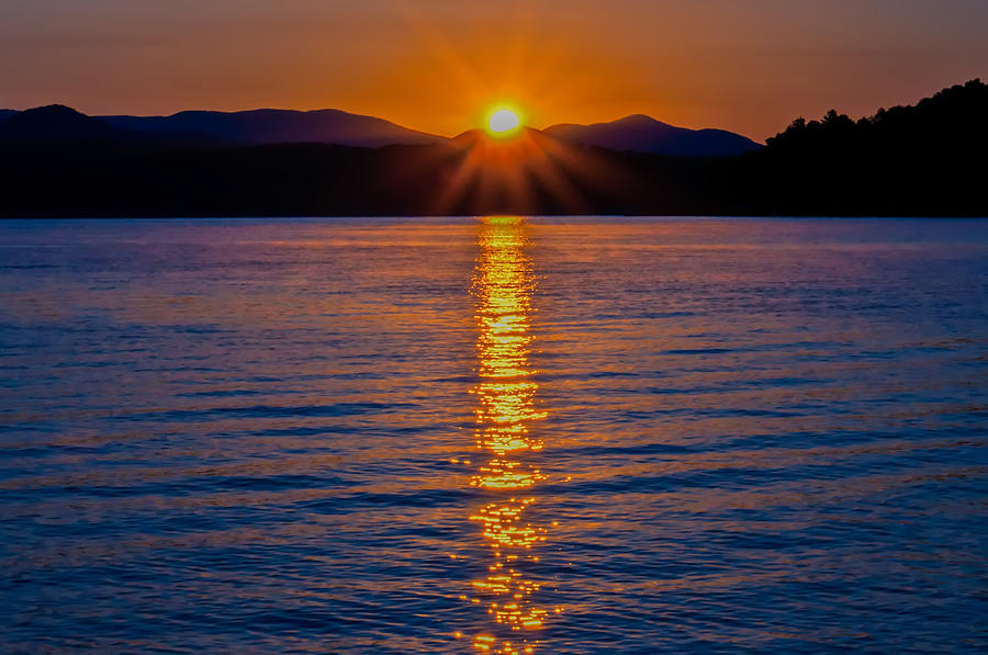 Lake Jocassee sunrise #1 Photograph by Alex Grichenko
