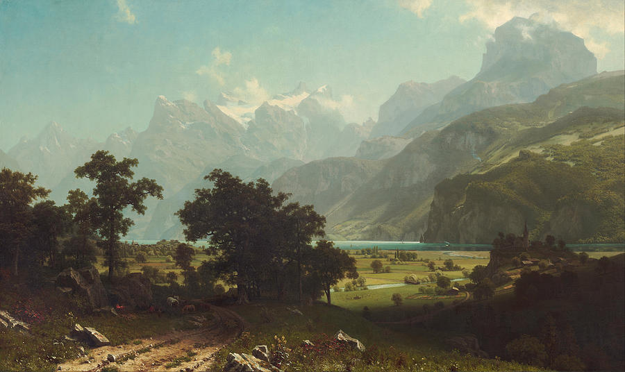 Albert Bierstadt  Painting - Lake Lucerne #13 by Albert Bierstadt