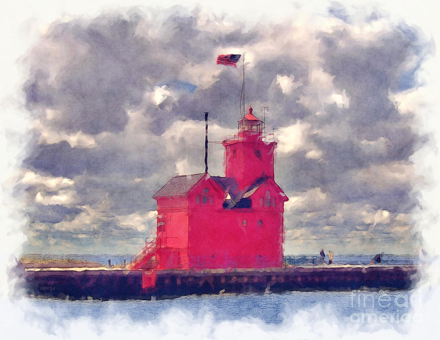 Lake Michigan Lighthouse #2 Digital Art by Phil Perkins