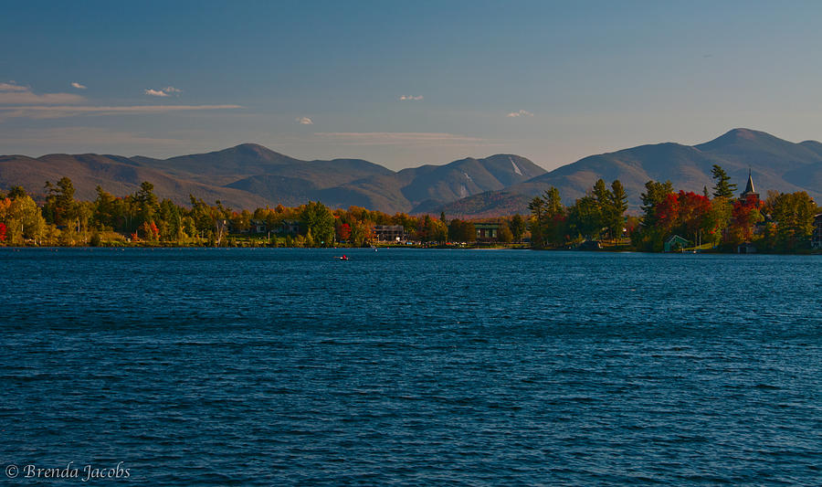 Lake Placid and the Adirondack Mountain Range Photograph by Brenda Jacobs