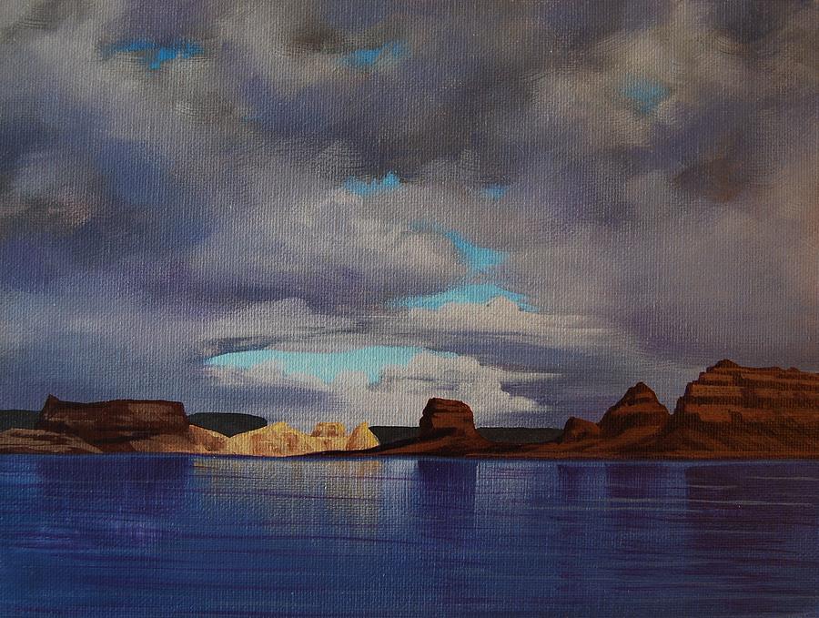 Lake Powell Storm Painting by Cheryl Fecht