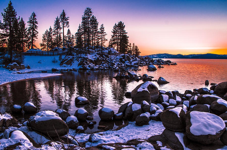 Lake Tahoe Winter Sunset Photograph by Brandon McClintock