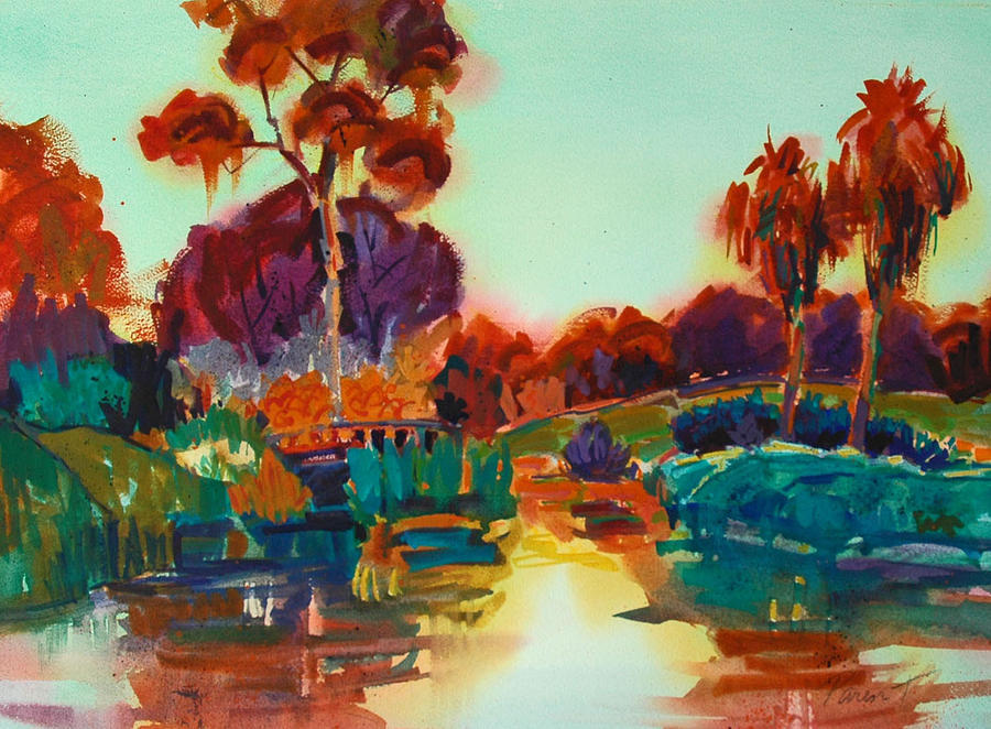 Lakeside Glow #1 Painting by Roger Parent