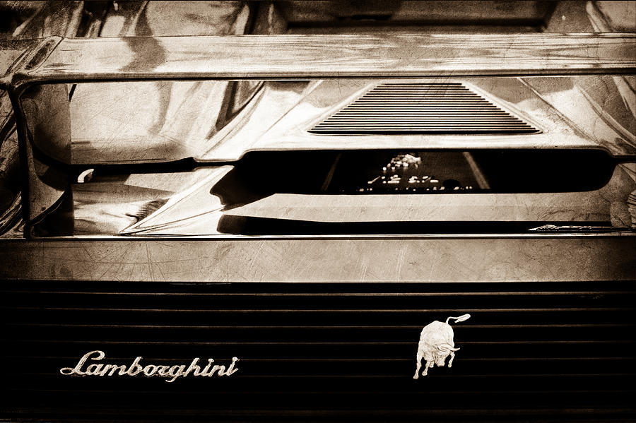 Lamborghini Rear View Emblem #1 Photograph by Jill Reger