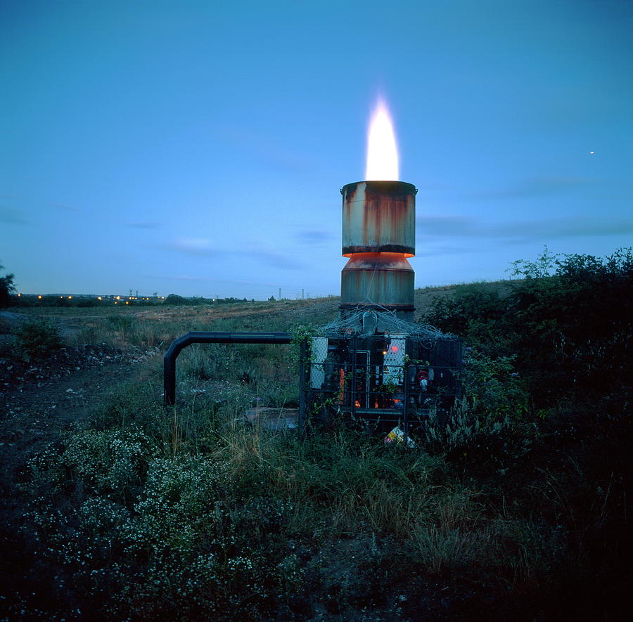 Landfill Gas Flare Photograph by Robert Brook/science Photo Library ...