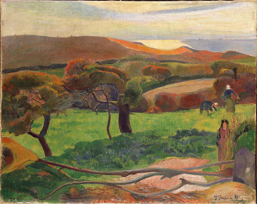 Landscape from Bretagne #5 Painting by Paul Gauguin
