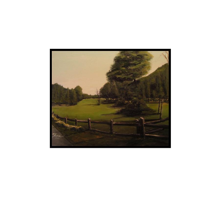 Landscape Painting - Landscape of Duxbury Golf Course - Image of Original Oil Painting #1 by Diane Strain