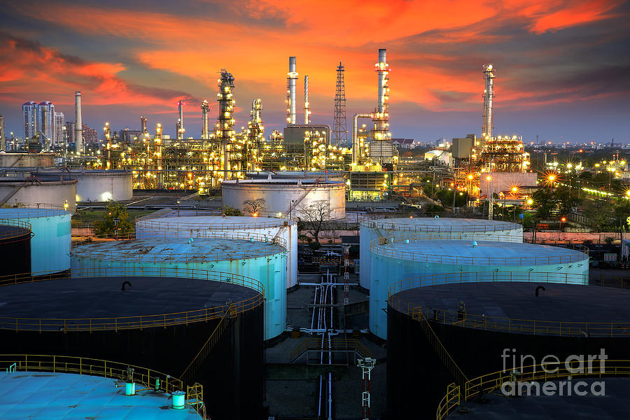 Landscape of oil refinery industry  #1 Photograph by Anek Suwannaphoom