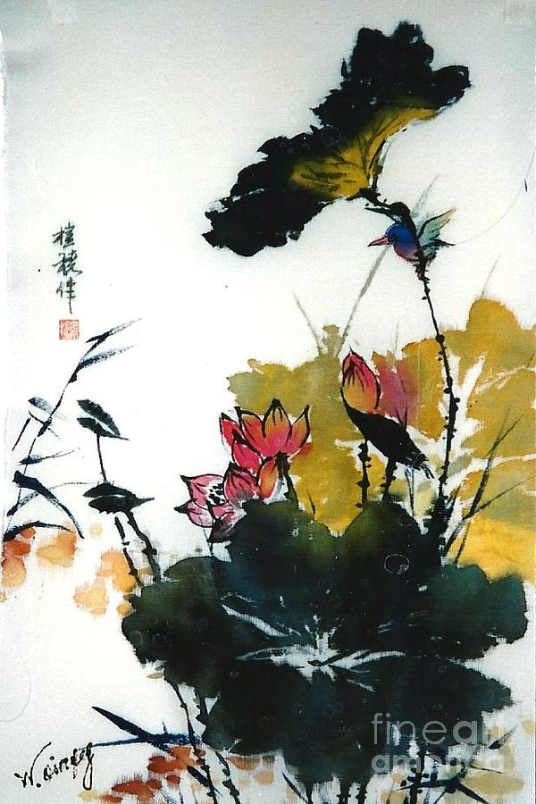Chinese Flower Brush Painting Painting by Rose Wang