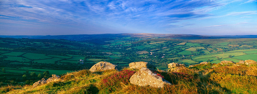 Nature Photograph - Landscape Viewed From Honeybag Tor #1 by Panoramic Images