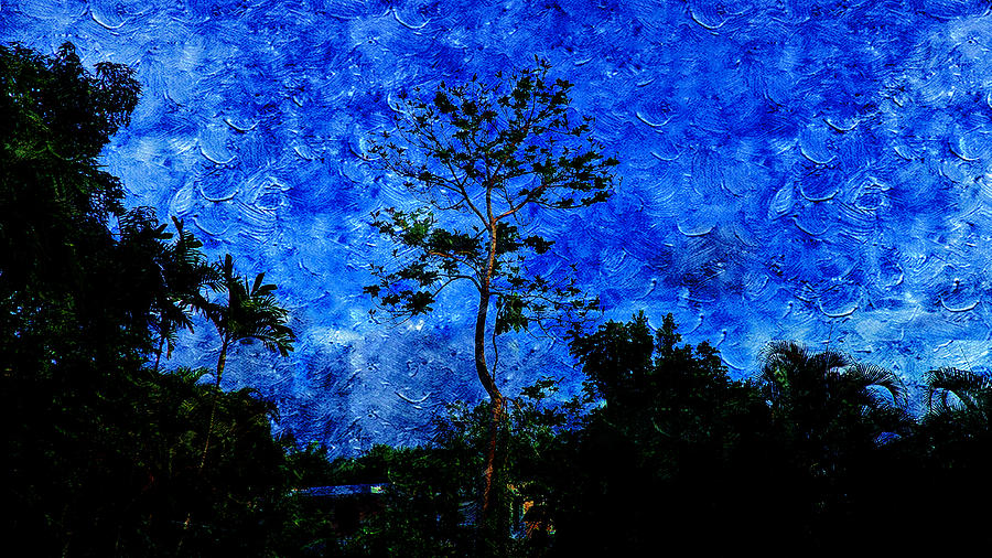 Landscapes in Blue Sky #1 Painting by Xueyin Chen