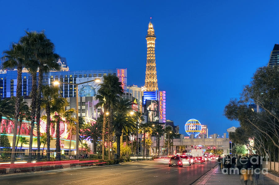 Las Vegas Strip Hotel and Casinos Nevada Photograph by David Zanzinger