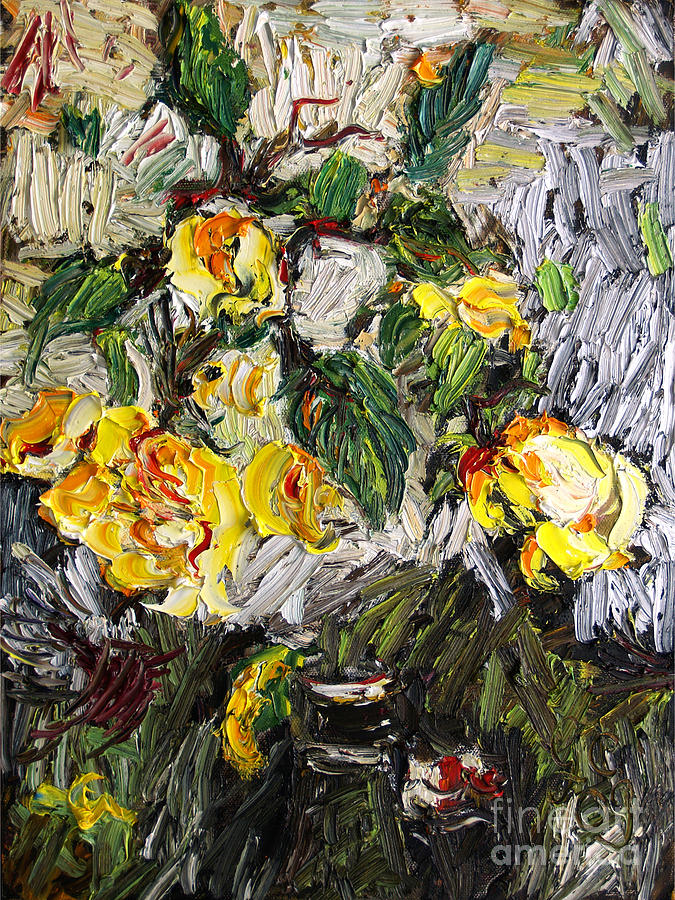 Last Of The Yellow Roses #2 Painting by Ginette Callaway