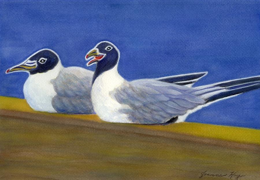 Laughing Gulls #1 Painting by Jeanne Juhos