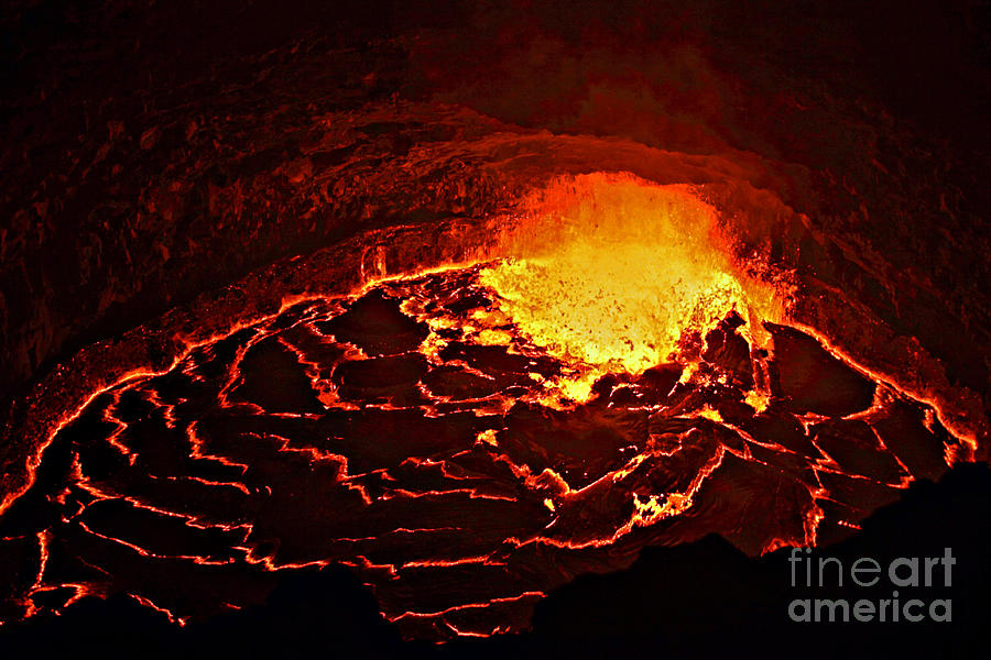 Lava Erupting In A Volcanic Vent #1 Photograph by Stephen & Donna OMeara