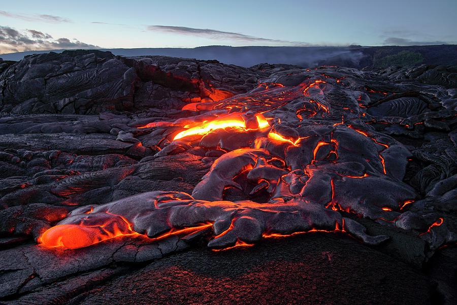 Lava Flow From Kilauea Photograph by Martin Rietze/science Photo ...