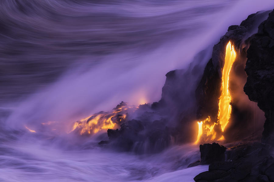 Lava Ocean Entry #1 Photograph by Justinreznick