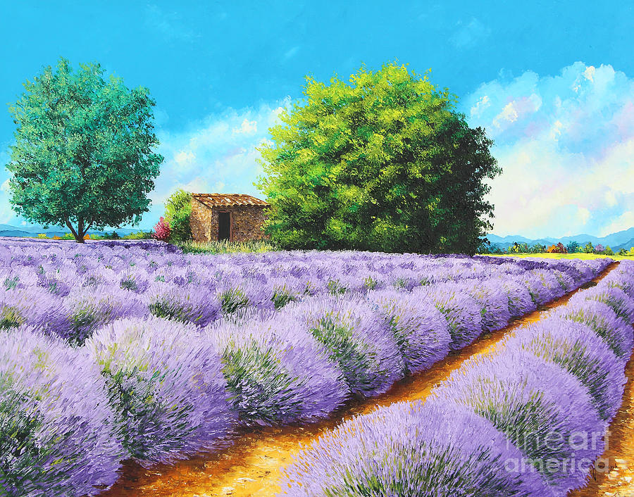 Lavender Lines Painting by MGL Meiklejohn Graphics Licensing