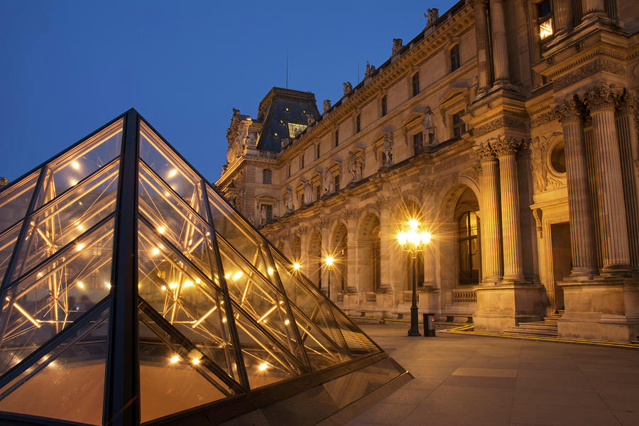 Le Louvre Palace Buildings And Pyramids #1 Photograph by Philippe Widling