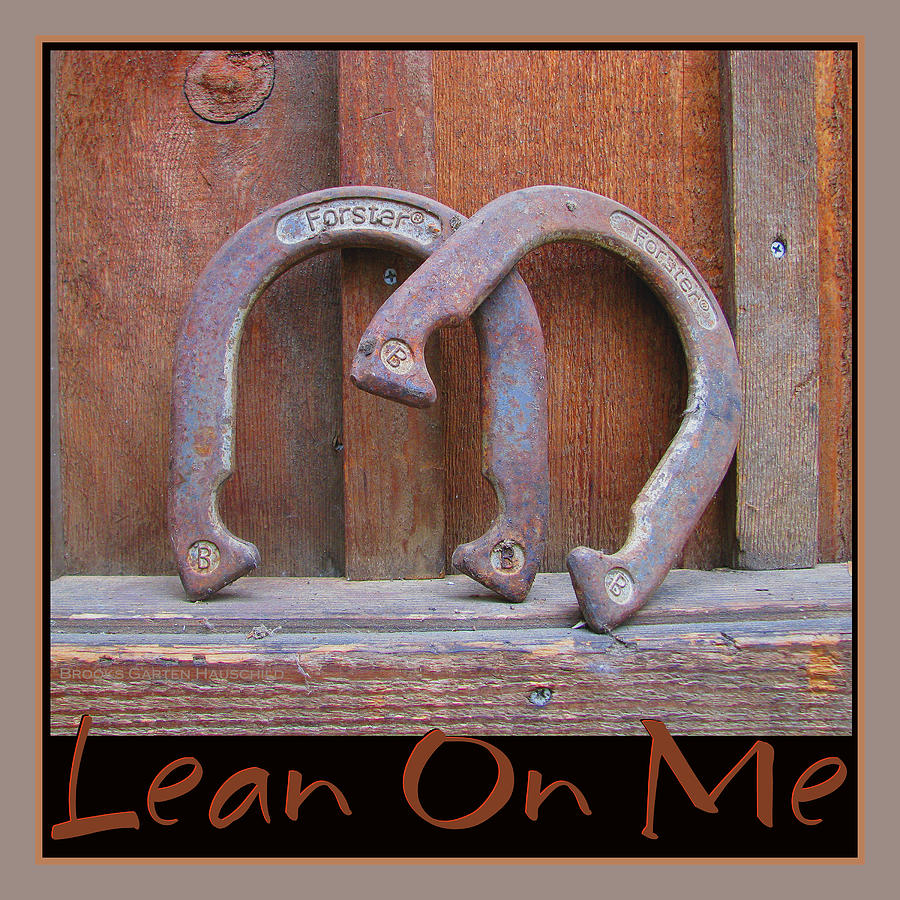 Lean On Me - Horsehoe Art - Photography with Text Photograph by Brooks Garten Hauschild