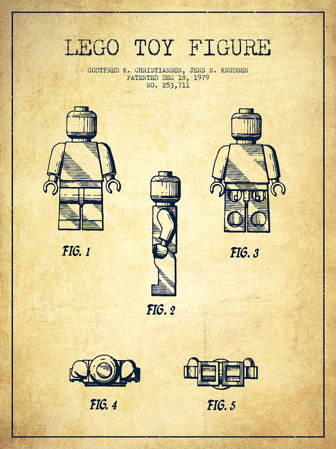 Lego Toy Figure Patent - Vintage Digital Art