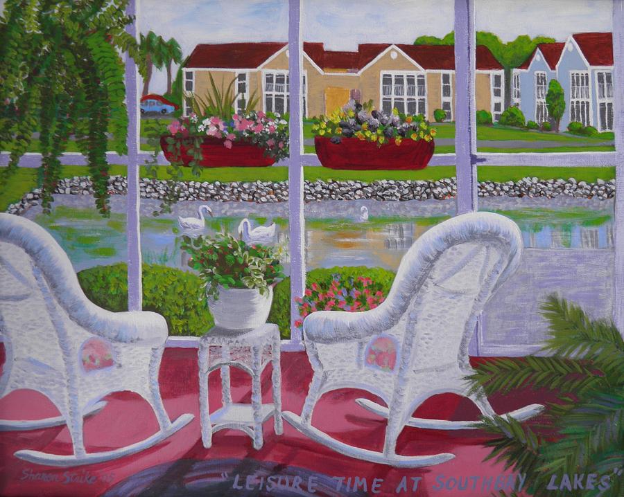 Leisure Time at Southbay Lakes #1 Painting by Sharon Casavant