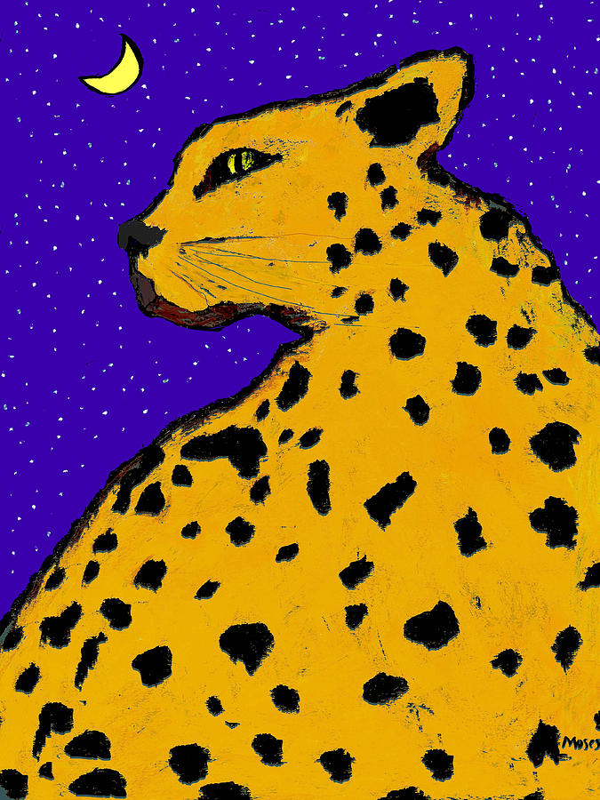 Leopard at Midnight Painting by Dale Moses