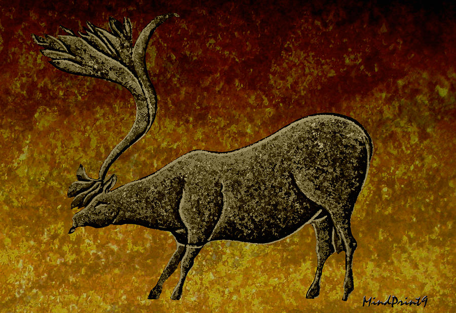 Les Combarelles Reindeer  #1 Digital Art by Asok Mukhopadhyay
