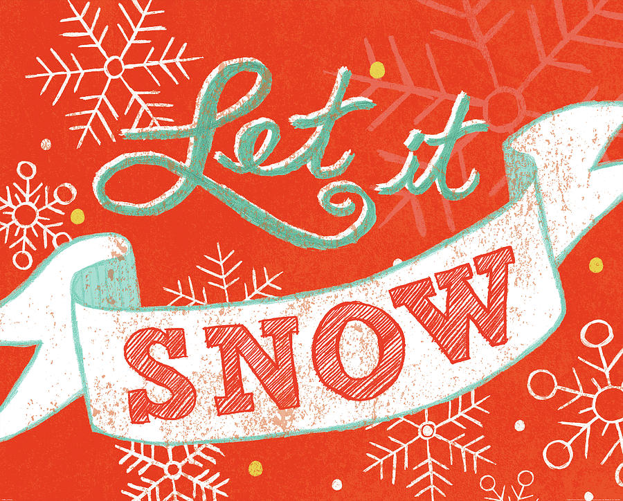 Christmas Painting - Let It Snow #1 by Mary Urban
