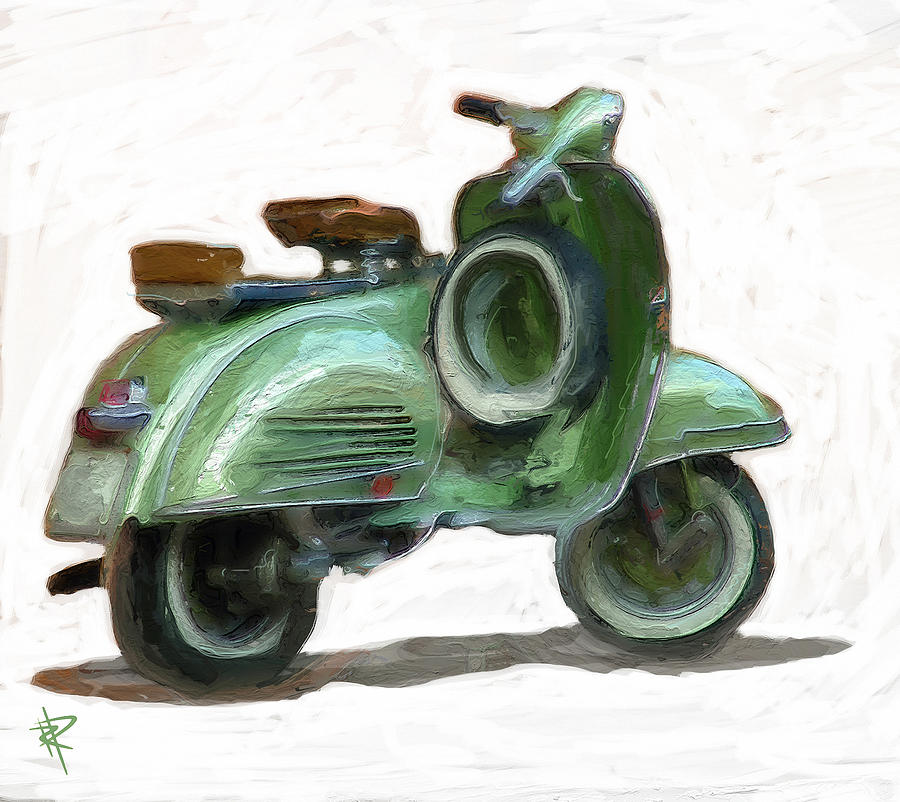 Vespa Mixed Media - Lets Go For a Ride #1 by Russell Pierce