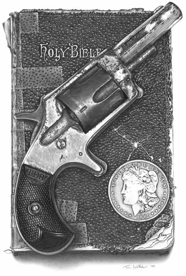 Gun Drawing - Liberty #1 by Tom Whittaker