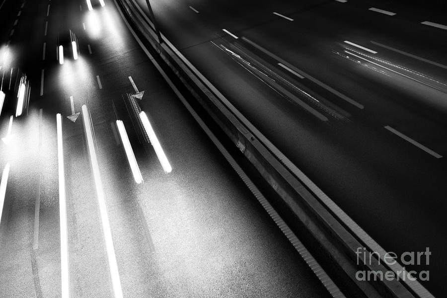 Black And White Photograph - Light Trails #1 by Carlos Caetano