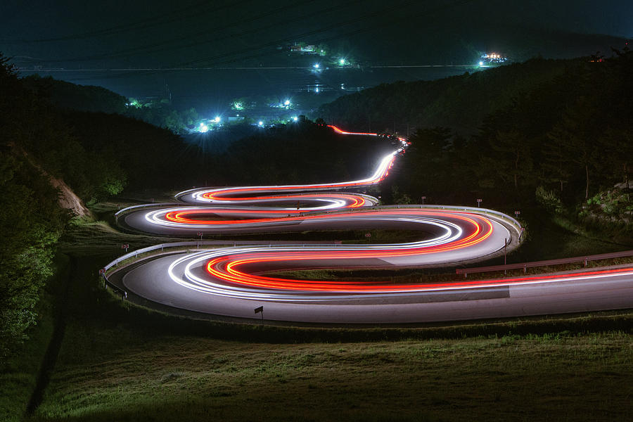 Light Trails Of Cars On The Zigzag Way Photograph by Tokism Light Trails Of Cars On The Zigzag Way Photograph by Tokism