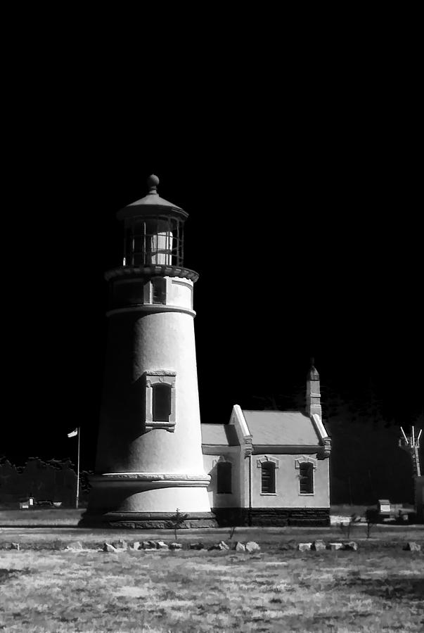 Lighthouse in Black and White #1 Photograph by Cathy Anderson