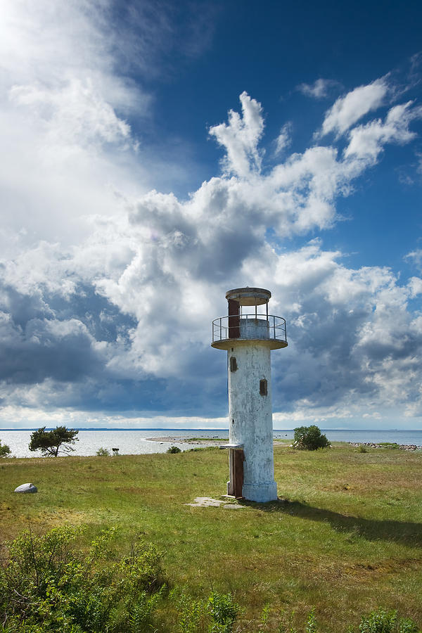 Summer Photograph - Lighthouse with beautiful sky #1 by Anna Grigorjeva