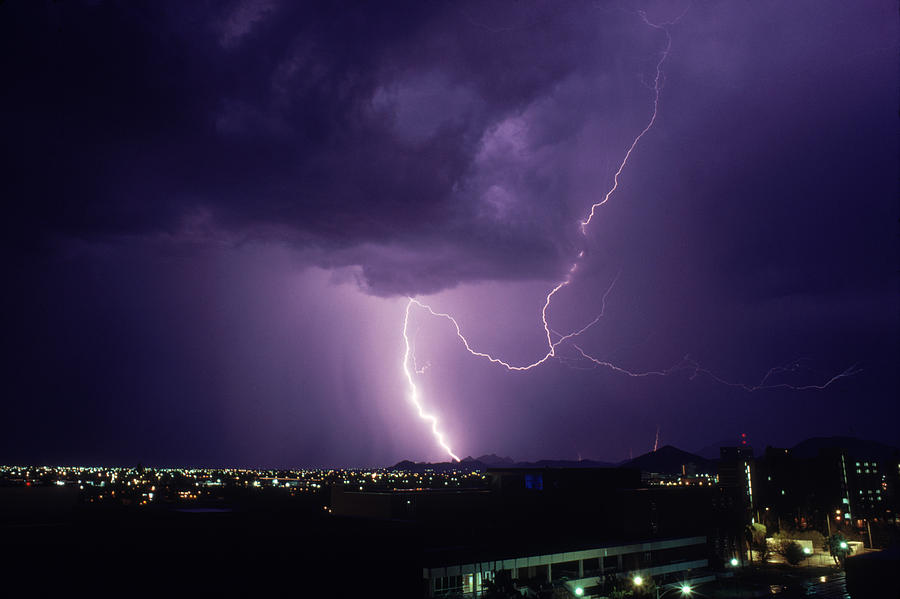Lightning Over Tucson #1 Photograph by Ralph Wetmore