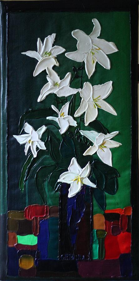 Lilies Painting by Valerie Catoire