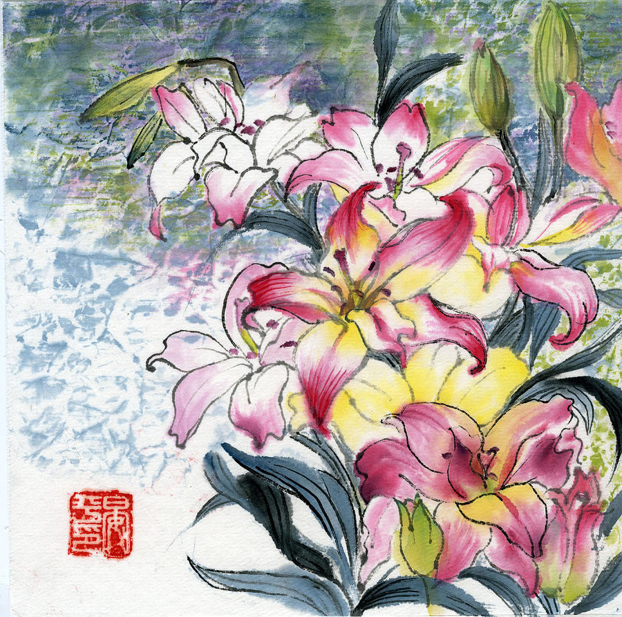 Lily  #9 Painting by Ping Yan