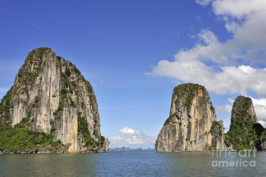 Limestone karst peaks islands in Ha long Bay #1 Photograph by Sami Sarkis