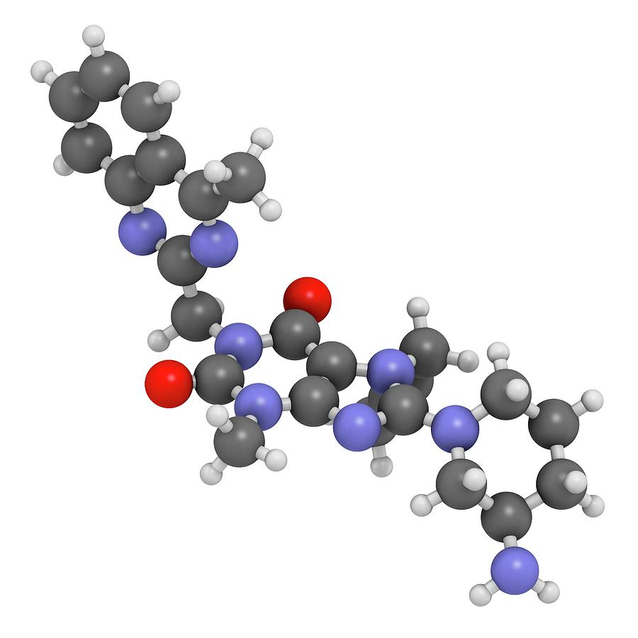 Inhibitor Photograph - Linagliptin Diabetes Drug Molecule by Molekuul Inhibitor Photograph - Linagliptin Diabetes Drug Molecule by Molekuul