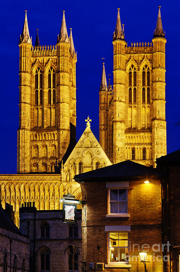 Lincoln Cathedral at night #1 Photograph by Colin Woods