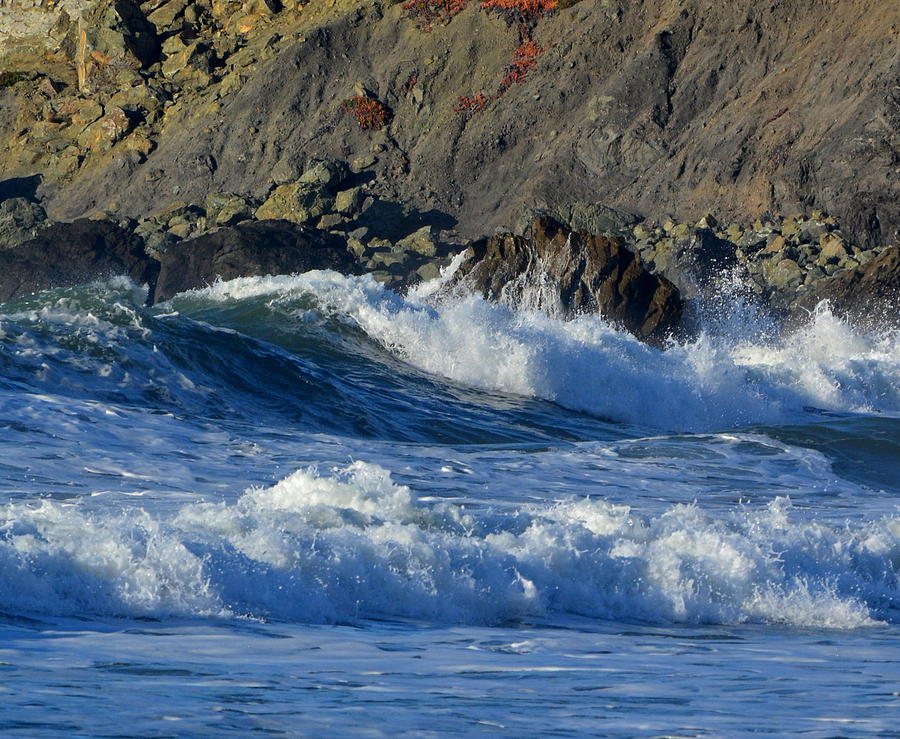 Wave Photograph - Linda Mar Beach #1 by Dean Ferreira