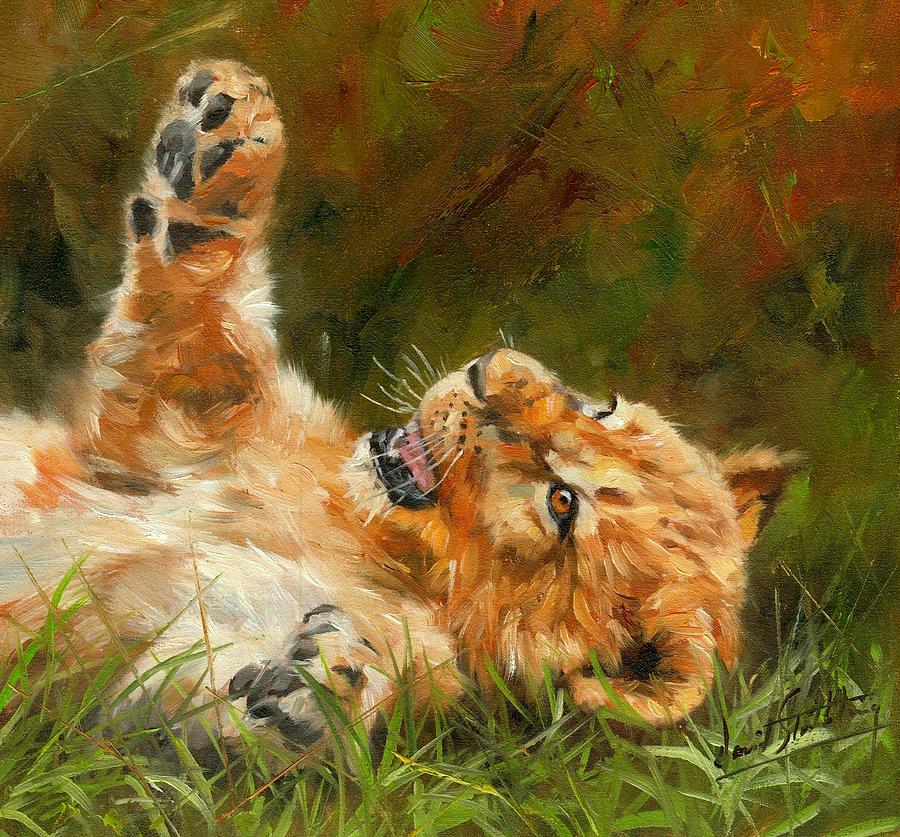 Lion Cub #1 Painting by David Stribbling