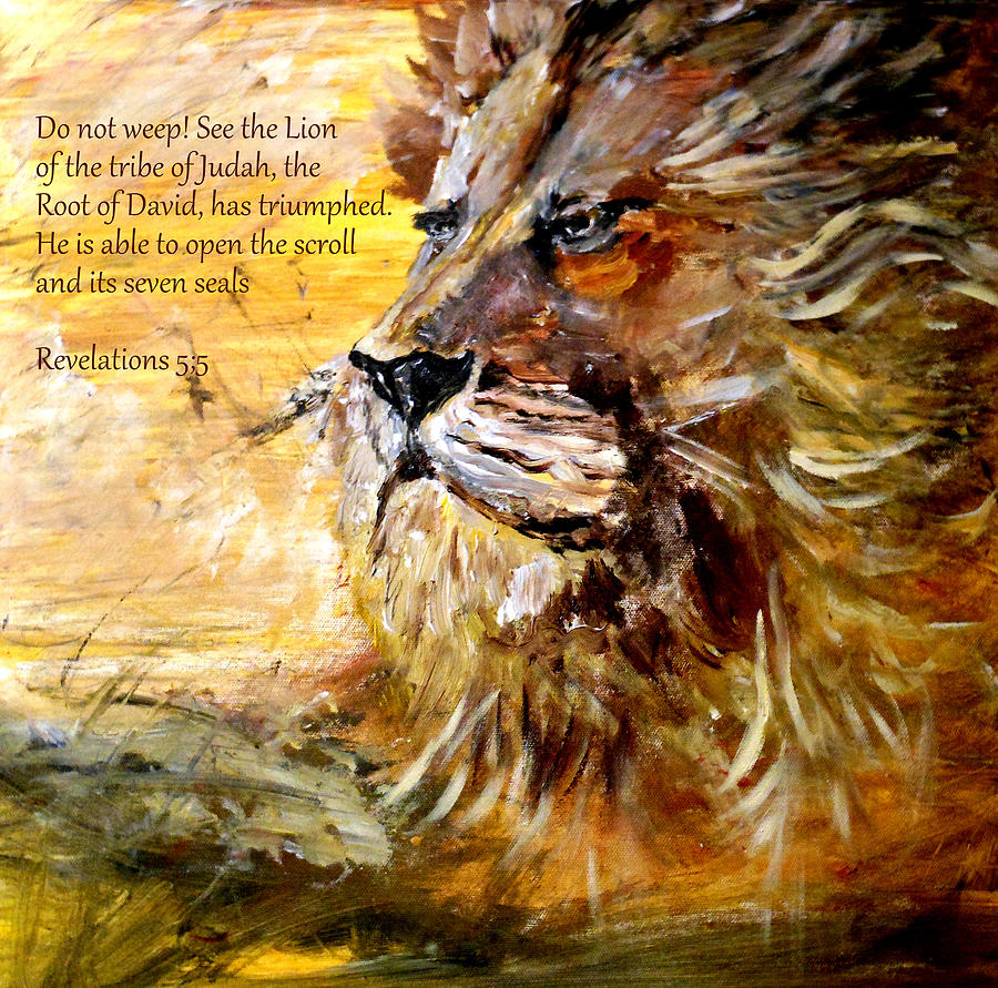 The Root Of David Painting - Lion of Judah #1 by Amanda Dinan