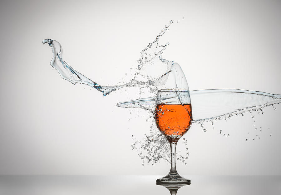 Liquid Splash Wine Glass Photograph