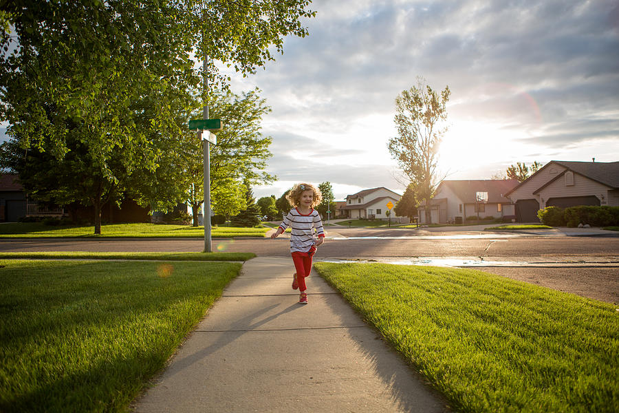Little Girl Running #1 Photograph by Annie Otzen
