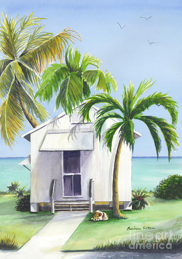 Florida Keys Painting - Little House on a Little Island by Barbara Totten
