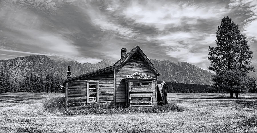 Black And White Photograph - Little House On The Prairie #1 by Wayne Sherriff